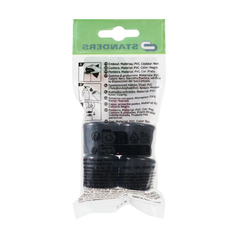 Tacos Redondos de PVC para Muebles 22 mm Color Negro 4 Pzas
