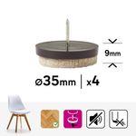 Patines Redondos para Muebles 35 mm Color Beige 4 Pzas