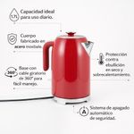 Tetera Retro Color Rojo de 1.7 Litros
