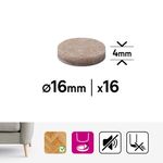 Protectores de Fieltro Redondos para Muebles 16 mm Color Beige 16 Pzas