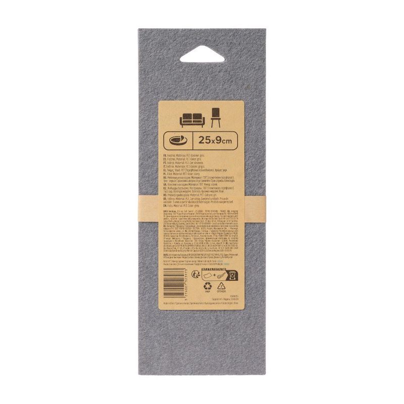 Fieltros Adhesivos Rectangulares para Muebles 90 x 250 mm Color Gris 3 Pzas