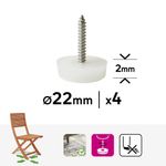 Patines Redondos con Tornillo para Muebles 22 mm 4 Pzas