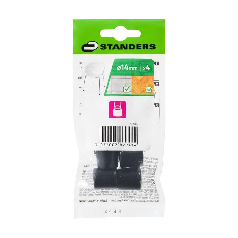 Tacos Redondos de PVC para Muebles 14 mm Color Negro 4 Pzas