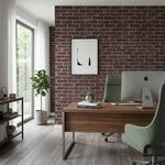Papel Tapiz Decorativo para Pared Diseño Ladrillo Rojo Oscuro Rollo de 0.53 x 10.05 m