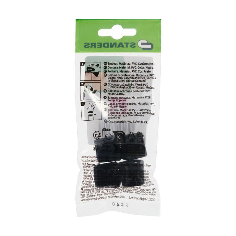 Tacos Redondos de PVC para Muebles 16 mm Color Negro 4 Pzas