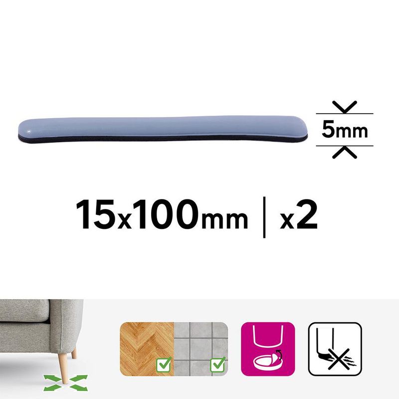Deslizadores Rectangulares de PTFE para Muebles 100 x 15 mm 2 Pzas