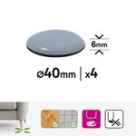 Deslizadores Adhesivos de PTFE para Muebles 40 mm Color Gris 4 Pzas