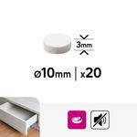 Protectores Redondos de Espuma 10 mm Color Blanco 36 Pzas