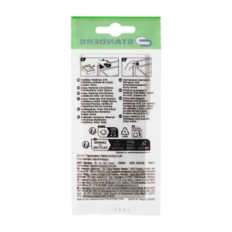 Protectores Redondos de Espuma 10 mm Color Blanco 36 Pzas