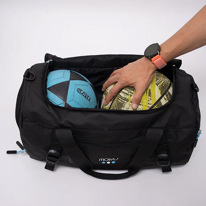Maletín Deportivo Molvu Entreno Mediano para Gimnasio y Viaje Color Negro