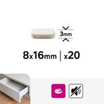 Protectores Rectangulares de Espuma 8 x 16 mm Color Blanco 20 Pzas
