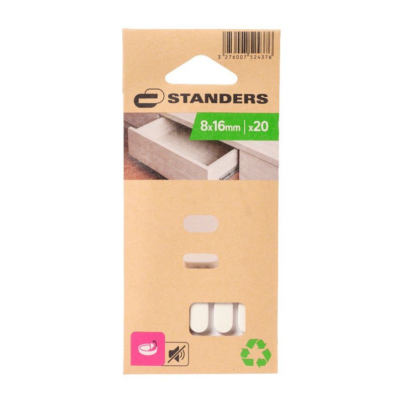 Protectores Rectangulares de Espuma 8 x 16 mm Color Blanco 20 Pzas