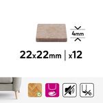 Protectores de Fieltro Cuadrados para Muebles 22 x 22 mm Color Beige 12 Pzas