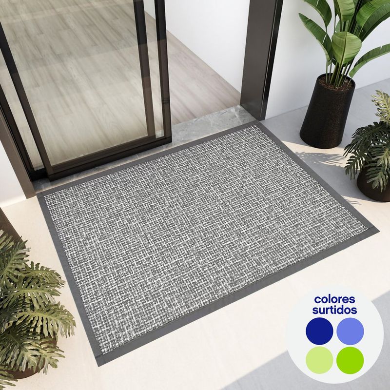 Alfombra de Interior Antideslizante para Entrada Color Gris 50 x 80 Cm