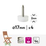 Patines Redondos con Tornillo para Muebles 17 mm 4 Pzas