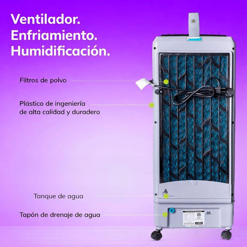 Enfriador Evaporativo Diet 8I de 8 L y 80 W Color Blanco
