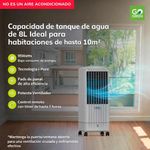 Enfriador Evaporativo Diet 8I de 8 L y 80 W Color Blanco