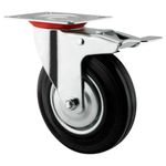 Rueda Giratoria de Hule con Freno 5 Plg