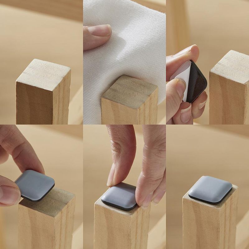 Deslizadores Adhesivos de PTFE para Muebles 20 mm Color Gris 8 Pzas