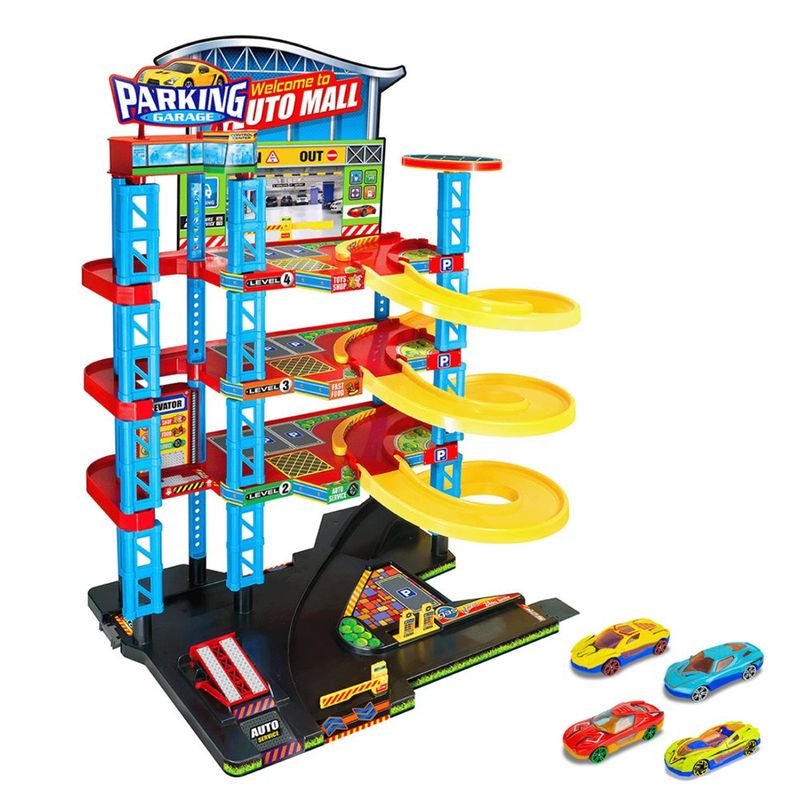 Set de Parqueo Track N Town Auto Mall de 4 Niveles 100 Piezas
