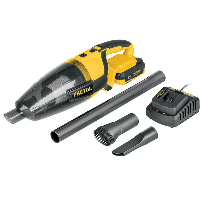 Aspiradora Inalámbrica Pretul para Limpieza de Auto y Superficies Color Amarillo