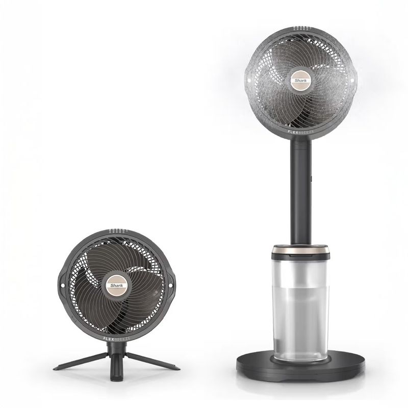 Ventilador con Atomizador Shark FlexBreeze Pro Mist de 5 Velocidades Recargable Color Color Negro