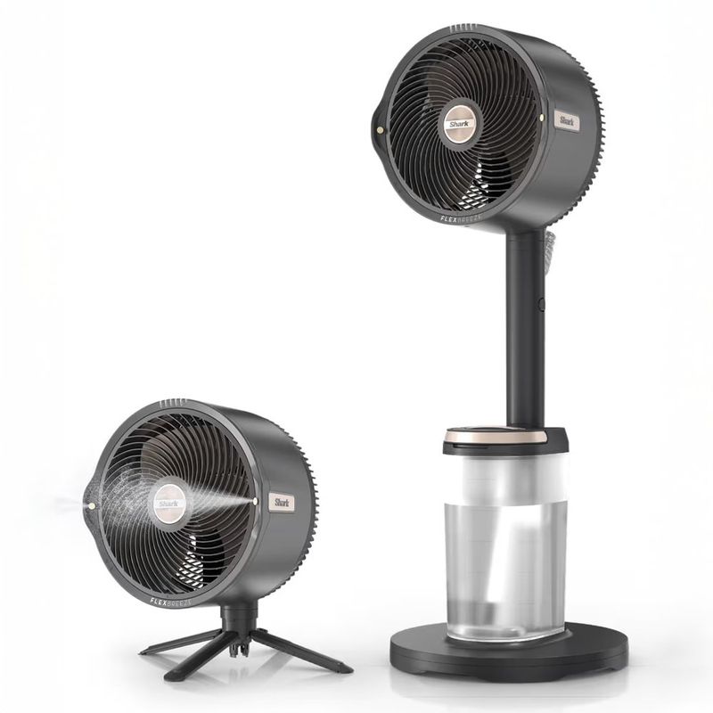Ventilador con Atomizador Shark FlexBreeze Pro Mist de 5 Velocidades Recargable Color Color Negro