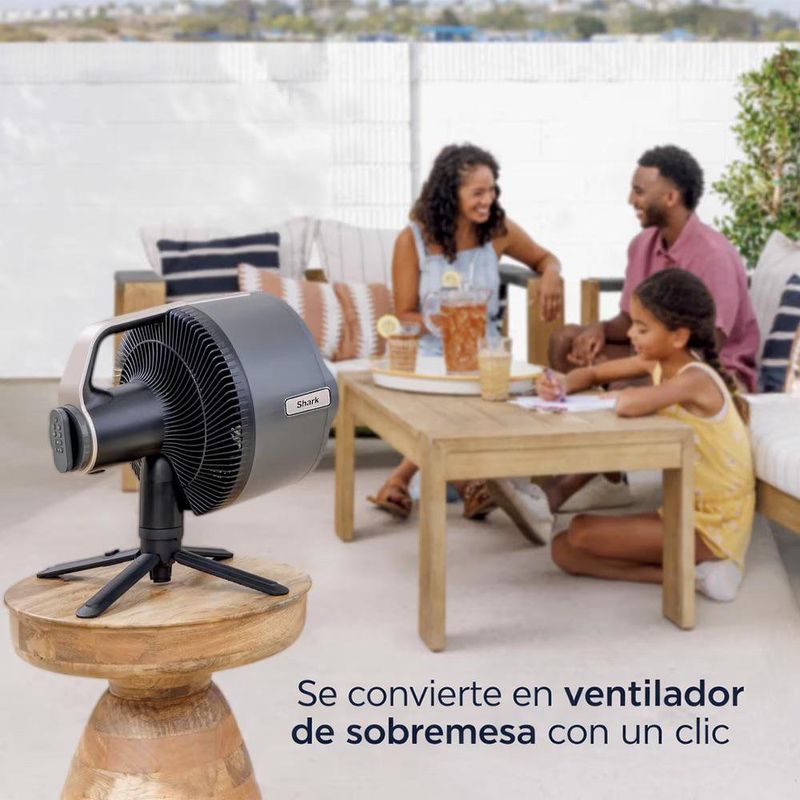 Ventilador con Atomizador Shark FlexBreeze Pro Mist de 5 Velocidades Recargable Color Color Negro