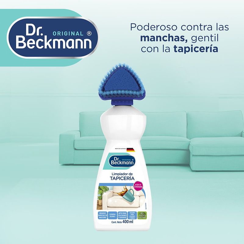 Limpiador de Tapicería Dr Beckmann de 400 ml con Cepillo para Limpieza de Sofás y Telas