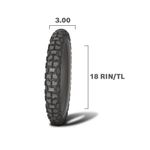 Llanta para Moto Color Negra para Uso Mixto de 3.00 X 18 TL