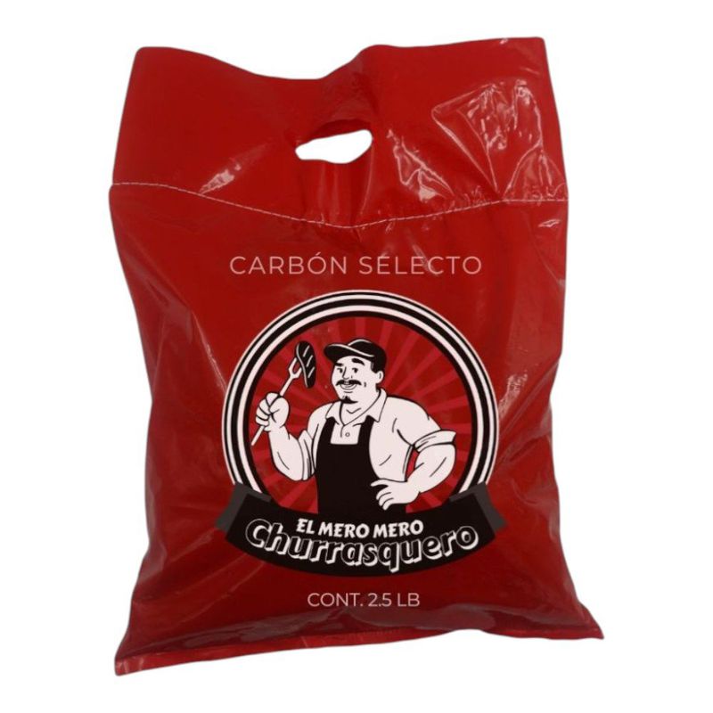 Carbón Vegetal Selecto para Asador El Mero Mero Churrasquero de 2.5 Lb