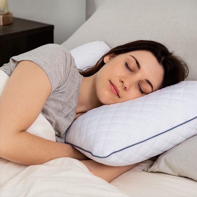 Almohada Queen Premium Firmeza Alta para Dormir 50 x 76 cm Color Blanco