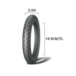 Llanta para Moto Color Negra para Uso Urbano 3.50 x 10 TL