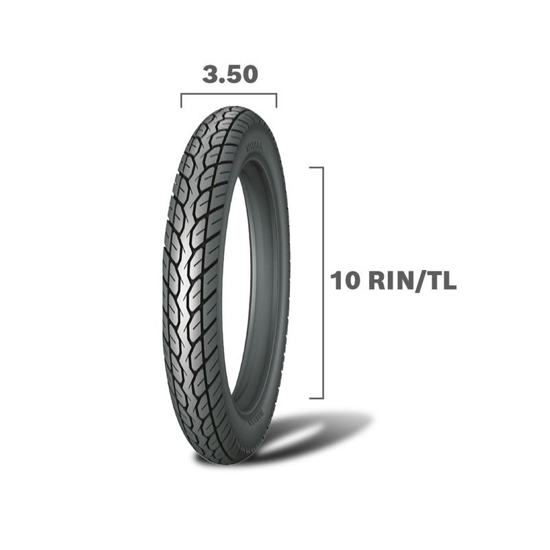 Llanta para Moto Color Negra para Uso Urbano 3.50 x 10 TL