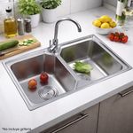 Lavaplatos Prymium 7016F de Doble Fosa en Acero Inoxidable 83 x 48.5 cm