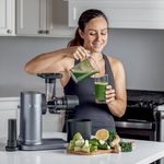Exprimidor de Prensado en Frío Ninja NeverClog con Control de Pulpa Color Carbón