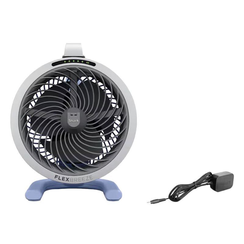 Ventilador Portátil con Nebulizador Shark FlexBreeze HydroGo 5 Velocidades con Batería Recargable Color Celeste