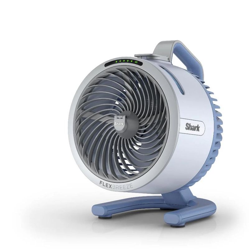 Ventilador Portátil con Nebulizador Shark FlexBreeze HydroGo 5 Velocidades con Batería Recargable Color Celeste