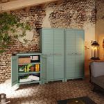 Gabinete Bajo de Plástico Planet con Repisas para Organización Jade Gris