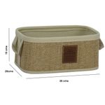 Canasta Organizadora Rectangular de Bambú con Asas Color Beige Grande