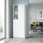 Armario Zary con Repisas y Compartimento Cerrado Color Blanco de 36.5x65x181.2 Cm