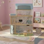 Casa de Madera de 3 Niveles con 25 Accesorios