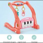 Gimnasio Interactivo para Bebé 2 en 1 con Piano Musical Color Rosado
