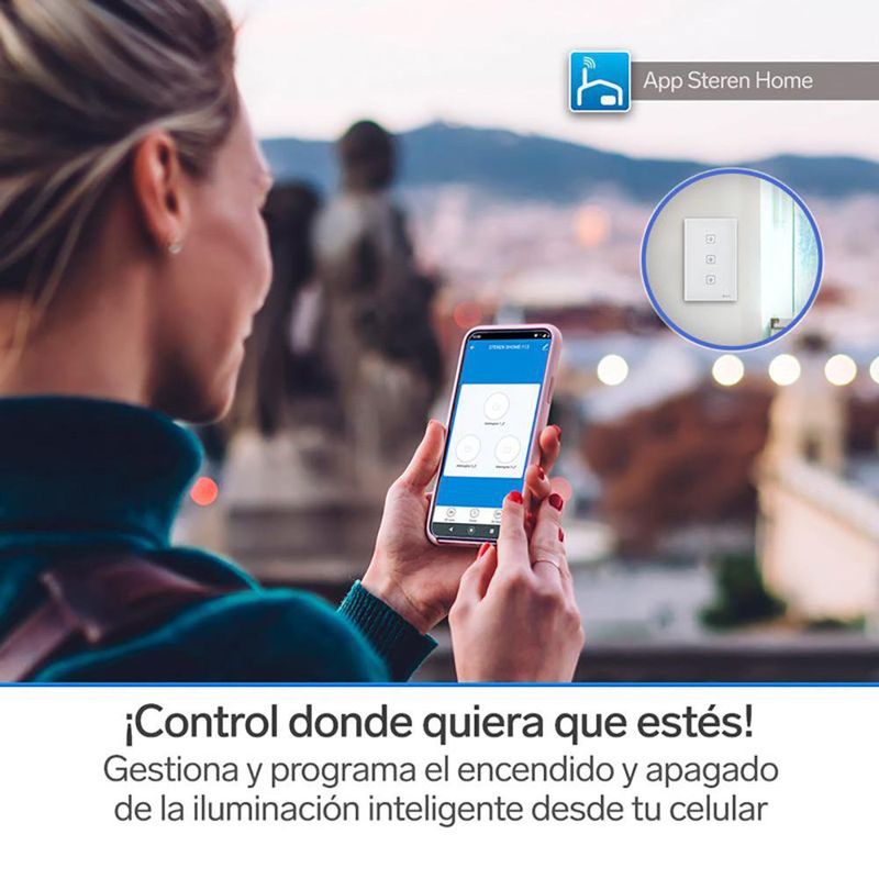 Apagador Wi-Fi Touch Triple para Pared