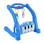 Gimnasio Interactivo para Bebé 2 en 1 con Piano Musical Color Azul