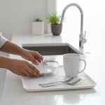 Bandeja Escurridora para Platos y Vasos para Fregadero de 43 x 32 x 1.5 cm Blanco