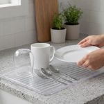 Bandeja Escurridora para Platos y Vasos para Fregadero de 43 x 32 x 1.5 cm Transparente
