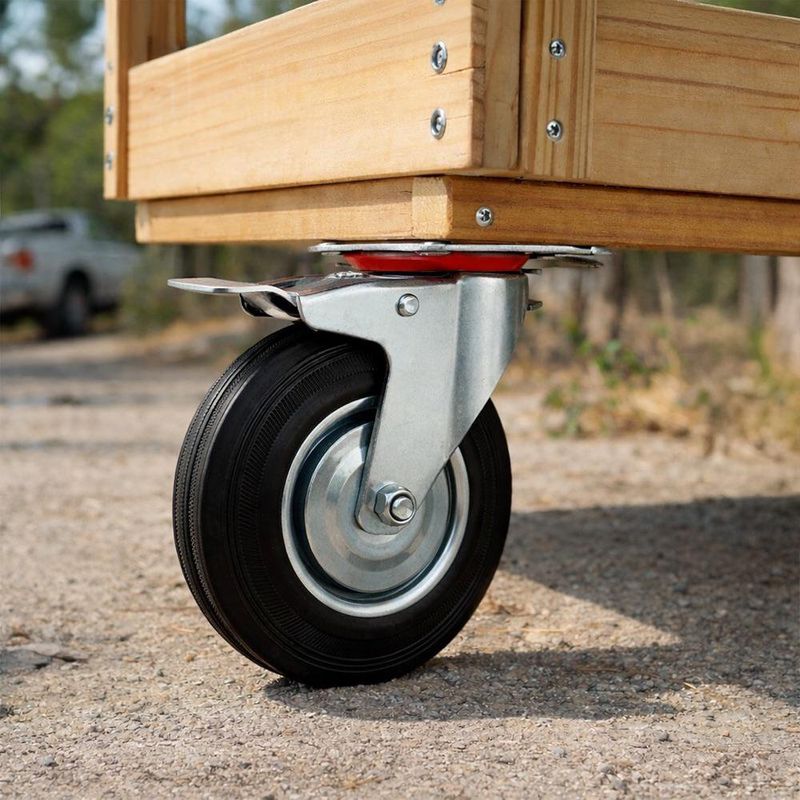 Rueda Giratoria de Hule con Freno 5 Plg