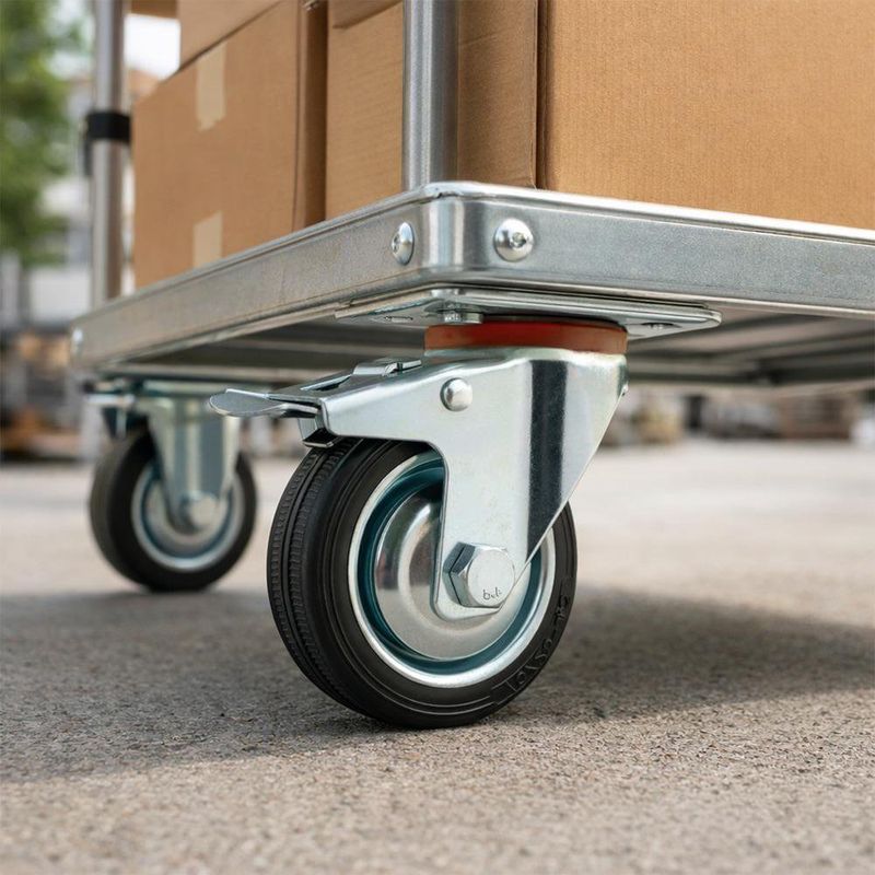 Rueda Giratoria de Hule con Freno 3 Plg