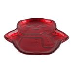 Boquitero Decorativo Navideño de Vidrio Diseño Pingüino Color Rojo